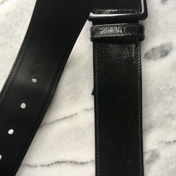 ysl patent leather belt